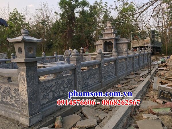 10 Hàng tường rào lan can đình đền chùa miếu nhà thờ từ đường nghĩa trang khu lăng mộ mồ mả gia đình dòng họ tổ tiên bằng đá đẹp bán tại Quảng Ngãi