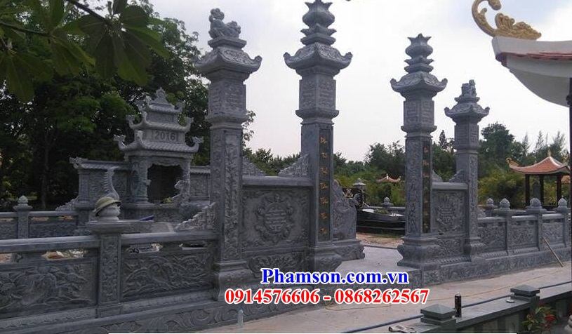 10 Hàng tường rào lan can đình đền chùa miếu nhà thờ từ đường nghĩa trang khu lăng mộ mồ mả gia đình dòng họ tổ tiên bằng đá tự nhiên nguyên khối đẹp bán tại Quảng Ngãi