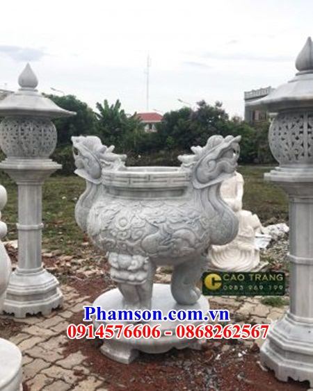 10 Lư đỉnh hương đèn đá trắng tự nhiên đình đền chùa miếu nhà thờ từ đường nghĩa trang khu lăng mộ mồ mả ông bà bố mẹ gia đình dòng họ tổ tiền đẹp bán tại Quảng Bình