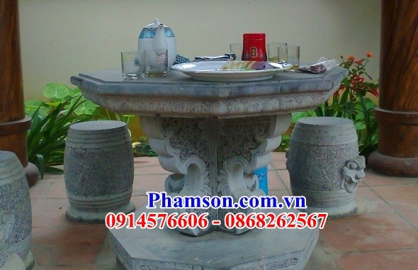 11 Bộ bàn ghế đá chạm khắc tinh xảo cao cấp đẹp đặt sân vườn biệt thự tiểu cảnh tự gia bán TP Hồ Chí Minh