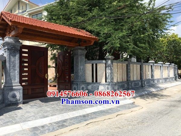 11 Hàng rào tường bao lan can đá cao cấp đình đền chùa miếu nhà thờ từ đường nghĩa trang khu lăng mộ mồ mả gia đình dòng họ tổ tiên đẹp bán tại Bình Định