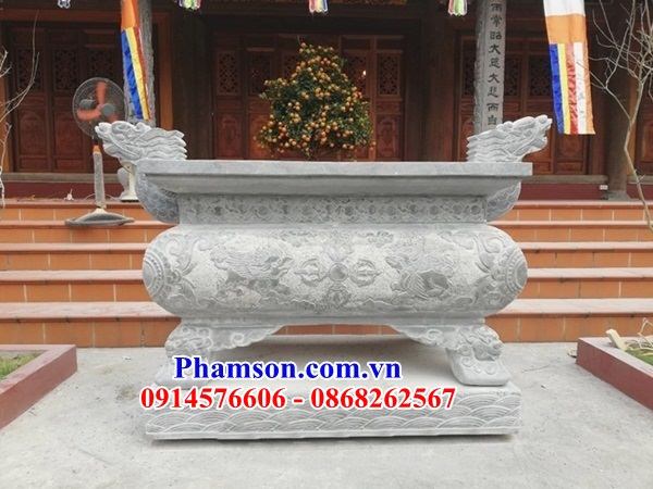 12 Đỉnh lư hương đèn đá xanh hình chữ nhật thắp hương nhang đình đền chùa miếu nhà thờ từ đường nghĩa trang khu lăng mộ mồ mả đẹp bán tại Thừa Thiên Huế