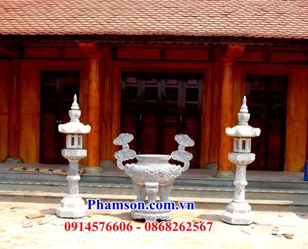 12 Đỉnh lư hương đèn đá xanh thanh hóa thắp hương nhang đình đền chùa miếu nhà thờ từ đường nghĩa trang khu lăng mộ mồ mả đẹp bán tại Thừa Thiên Huế