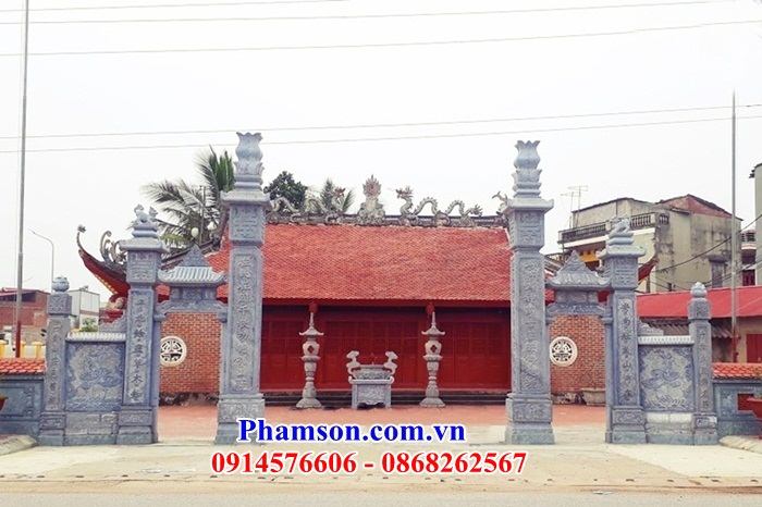 12 Mẫu cổng đá thanh hóa hiện đại tứ trụ tam quan đình đền chùa miếu từ đường nhà thờ họ tổ tiên gia tộc đẹp bán tại Hải Phòng