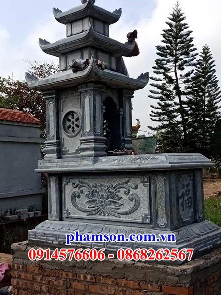 13 Mộ mồ mả gia đình dòng họ ông bà bố mẹ ba mái bằng đá ninh bình đẹp bán tại Lai Châu