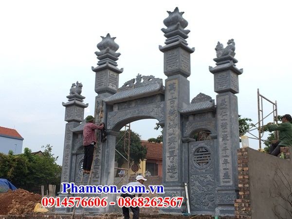 14 Cổng đá ninh bình tự nhiên tứ trụ tam quan nhà thờ từ đường dòng họ gia tộc tổ tiên đình đền chùa miếu đẹp bán tại Quảng Ninh