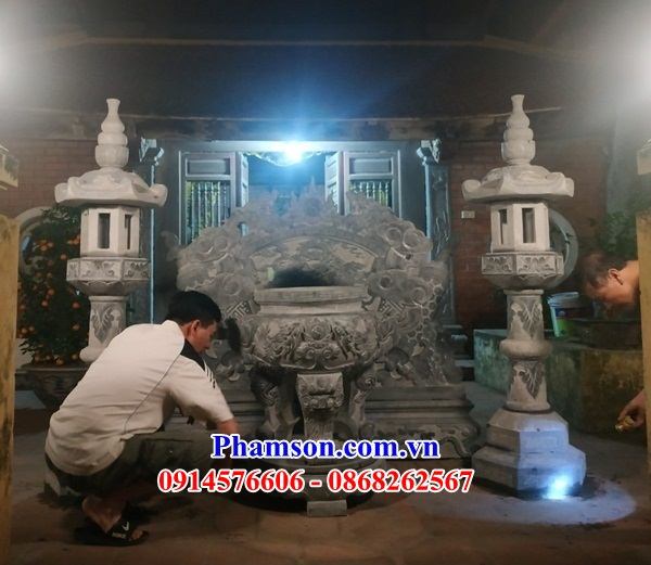 14 Đỉnh lư hương đèn đá tự nhiên nguyên khối thắp hương nhang đình đền chùa miếu nhà thờ từ đường nghĩa trang khu lăng mộ mồ mả gia đình dòng họ tổ tiên đẹp bán tại Quảng Nam