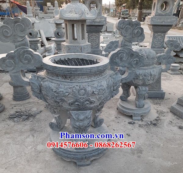 15 Đỉnh lư hương đèn đá ninh bình thắp hương nhang đình đền chùa miếu nhà thờ từ đường nghĩa trang khu lăng mộ mồ mả gia đình dòng họ tổ tiên đẹp bán tại Quảng Ngãi