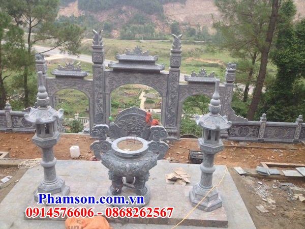 15 Đỉnh lư hương đèn đá xanh ninh bình thắp hương nhang đình đền chùa miếu nhà thờ từ đường nghĩa trang khu lăng mộ mồ mả gia đình dòng họ tổ tiên đẹp bán tại Quảng Ngãi