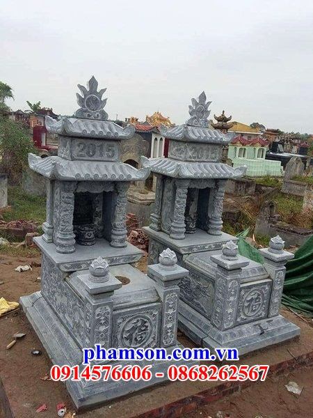 15 Mộ mồ mả đá thanh hóa hai mái ông bà bố mẹ gia đình dòng họ đẹp bán tại Hưng Yên