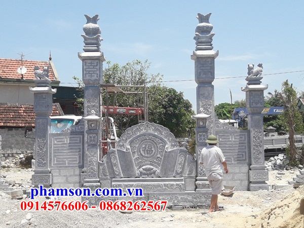 16 Cổng đá ninh bình tự nhiên tứ trụ tam quan nhà thờ từ đường dòng họ gia đình tổ tiên đẹp bán tại Nam Định