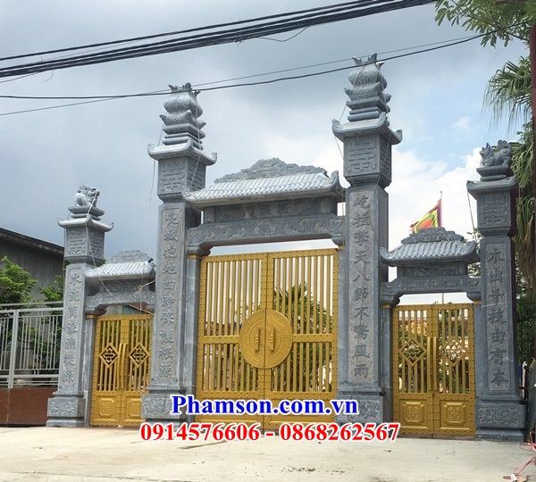 16 Cổng đá ninh bình tứ trụ tam quan nhà thờ từ đường dòng họ gia đình tổ tiên đẹp bán tại Nam Định