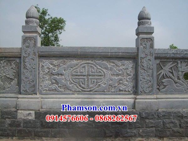 17 Tường bao hàng rào lan can đá xanh thanh hóa lắp đình đền chùa miếu nhà thờ từ đường nghĩa trang khu lăng mộ mồ mả gia đình dòng họ ông bà bố mẹ ba má đẹp bán tại đắk lắk