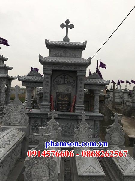 18 Mộ đá ninh bình khu lăng nghĩa trang gia đình dòng họ cất giữ để hũ tro hài cốt ông bà bố mẹ ba má công giáo đạo thiên chúa đẹp bán tại Lâm Đồng
