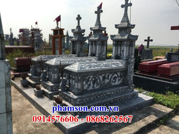 18 Mộ đá thanh hóa khu lăng nghĩa trang gia đình dòng họ cất giữ để hũ tro hài cốt ông bà bố mẹ ba má công giáo đạo thiên chúa đẹp bán tại Lâm Đồng