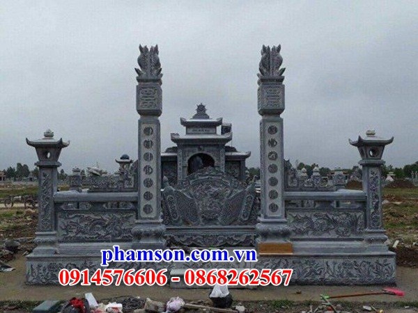 19 Khu lăng mộ mồ mả đá xanh hiện đại đẹp cất giữ đựng hũ tro hài cốt bán Bình Định