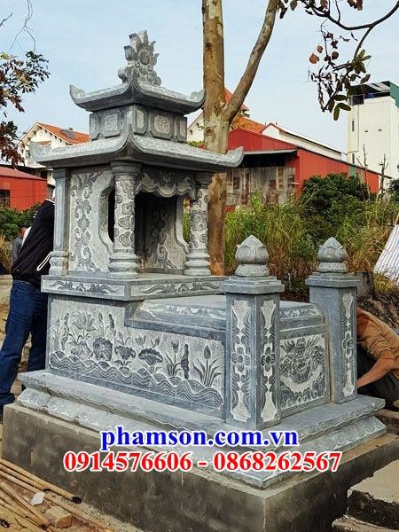 19 Mộ mồ mả đá hai mái ông bà bố mẹ gia đình dòng họ đẹp bán tại Thái Bình