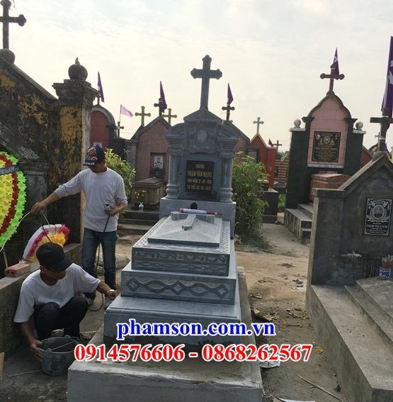 20 Mộ đá nghĩa trang khu lăng mồ mả cất giữ để hũ tro hài cốt gia đình ông bà bố mẹ ba má công giáo đạo thiên chúa đẹp bán tại  đắk lắk