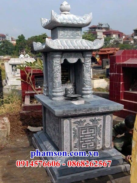 20 Mộ mồ mả đá xanh hai mái gia đình dòng họ ông bà bố mẹ đẹp bán tại Nam Định