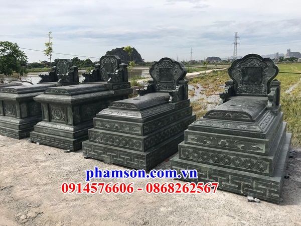 21 Mộ mồ mả bằng đá xanh rêu nguyên liền khối cao cấp hiện đại đơn giản không mái tam ba năm cấp đẹp bán tại Sài Gòn