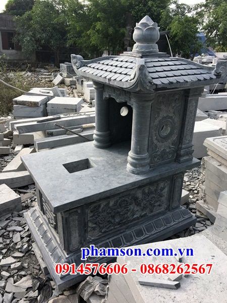 22 Mộ mồ một mái cất giữ để đựng hũ hộp tro hài cốt gia đình dòng họ ông bà bố mẹ bằng đá đẹp bán tại Trà Vinh