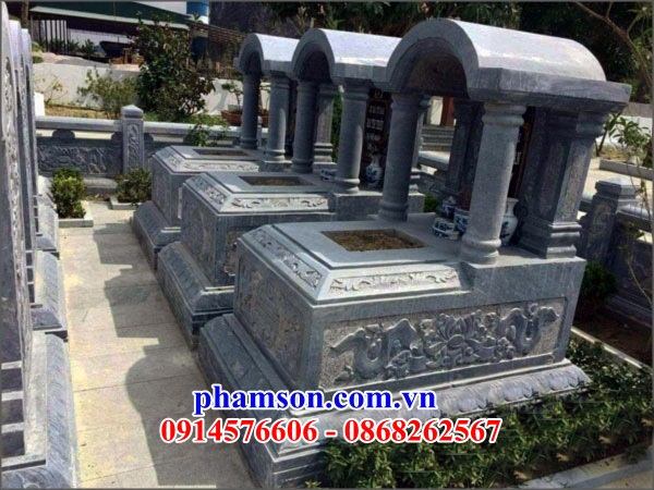 23 Mộ mồ mả một mái cất giữ để đựng hũ hộp tro hài cốt gia đình dòng họ ông bà bố mẹ bằng đá thanh hóa đẹp bán Tiền Giang