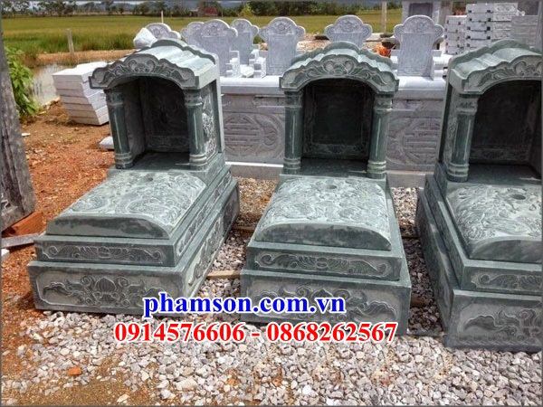 23 Mộ mồ mả một mái cất giữ để đựng hũ hộp tro hài cốt gia đình dòng họ ông bà bố mẹ bằng đá tự nhiên nguyên khối đẹp bán Tiền Giang