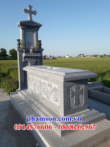 25 Mộ đá tự nhiên nguyên khối khu lăng nghĩa trang mồ mả cất giữ để hũ tro hài cốt gia đình dòng họ ông bà bố mẹ ba má công giáo đạo thiên chúa đẹp bán tại Phú Yên