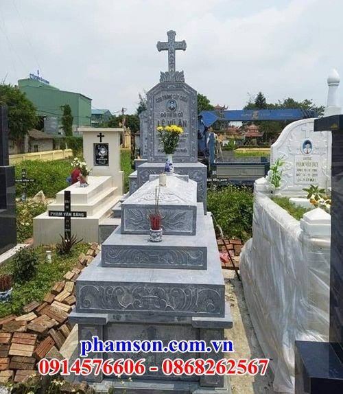26 Mộ đá ninh bình nghĩa trang khu lăng mồ mả cất giữ để hũ tro hài cốt gia đình dòng họ ông bà bố mẹ ba má công giáo đạo thiên chúa đẹp bán tại Bình Định