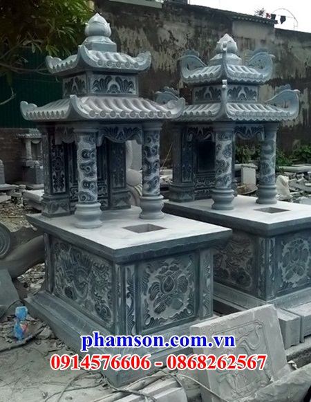27 Mộ mồ mả đá ninh bình đẹp hai mái gia đình dòng họ ông bà bố mẹ bán tại Lào Cai