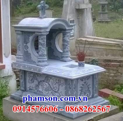 28 Mộ đá thanh hóa nghĩa trang khu lăng mồ mả cất giữ để hũ tro hài cốt gia đình dòng họ ông bà bố mẹ ba má công giáo đẹp bán tại Quảng Nam