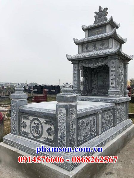 28 Mộ mồ mả gia đình ông bà bố mẹ ba mái cất giữ để hũ tro hài cốt ba mái bằng đá đẹp bán tại Ninh Thuận