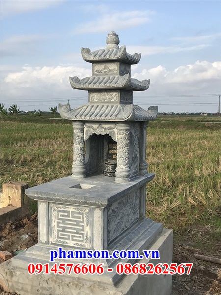 28 Mộ mồ mả gia đình ông bà bố mẹ ba mái cất giữ để hũ tro hài cốt ba mái bằng đá ninh bình đẹp bán tại Ninh Thuận