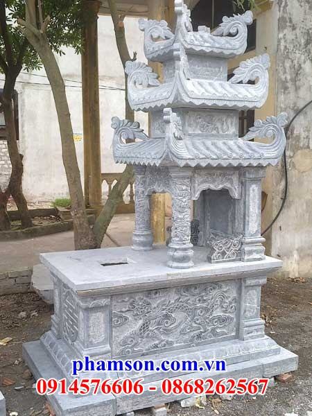 28 Mộ mồ mả gia đình ông bà bố mẹ ba mái cất giữ để hũ tro hài cốt ba mái bằng đá xanh đẹp bán tại Ninh Thuận