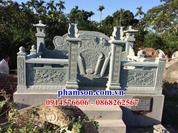 28 Mộ ông bà tổ tiên bằng đá xanh rêu cao cấp chạm khắc hoa văn tinh xảo tại Đắk Lắk
