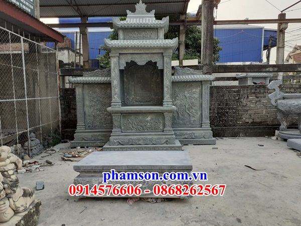 30 Hình ảnh lăng thờ khô mộ gia tiên bằng đá xanh rêu chạm trổ tứ quý tại Cao Bằng