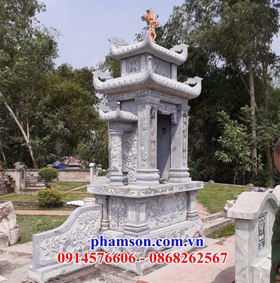 30 Mộ đá xanh nghĩa trang khu lăng mồ mả cất giữ để hũ tro hài cốt gia đình dòng họ ông bà bố mẹ ba má công giáo đạo thiên chúa đẹp bán tại Thừa Thiên Huế
