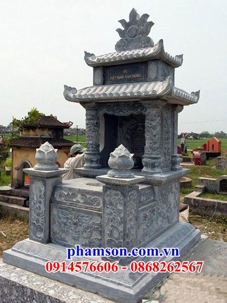 30 Mộ mồ mả đá xanh hai mái ông bà bố mẹ gia đình dòng họ đẹp bán tại Sơn La