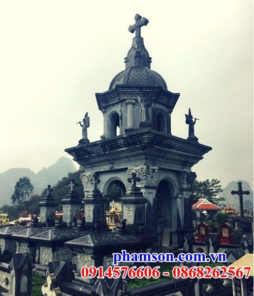32 Mộ đá thanh hóa nghĩa trang khu lăng mồ mả cất để giữ hũ tro cốt gia đình dòng họ ông bà bố mẹ ba má công giáo đạo thiên chúa đẹp bán tại Quảng Bình