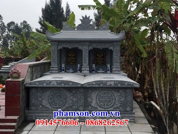 33 Mẫu mộ mồ mả đá xanh đôi gia đình dòng họ ông bà bố mẹ hai ba bốn ngôi liền nhau đẹp bán tại Đà Nẵng