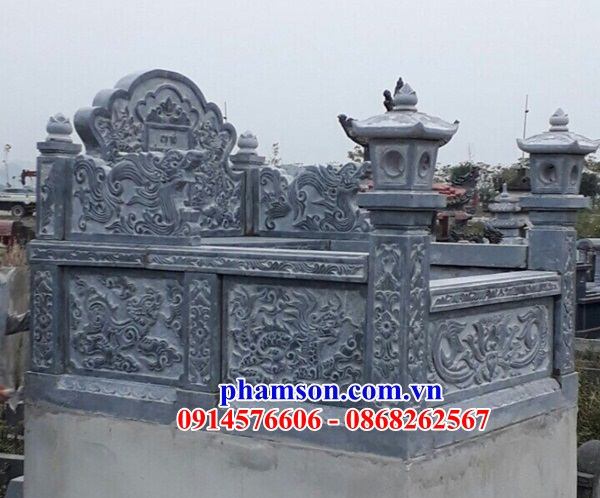 33 Mộ mồ mả bằng đá xanh nguyên liền khối hiện đại cao cấp đơn giản không mái tam ba năm cấp bán tại Bình Định