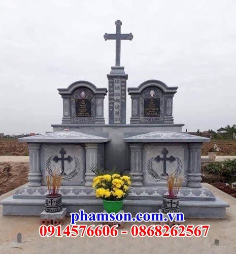 34 Mộ đá thanh hóa khu lăng nghĩa trang cất giữ để hũ tro hài cốt gia đình dòng họ ông bà bố mẹ ba má công giáo đạo thiên chúa đẹp bán tại Nghệ An