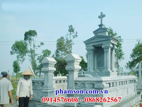 34 Mộ đá tự nhiên nguyên khối khu lăng nghĩa trang cất giữ để hũ tro hài cốt gia đình dòng họ ông bà bố mẹ ba má công giáo đạo thiên chúa đẹp bán tại Nghệ An