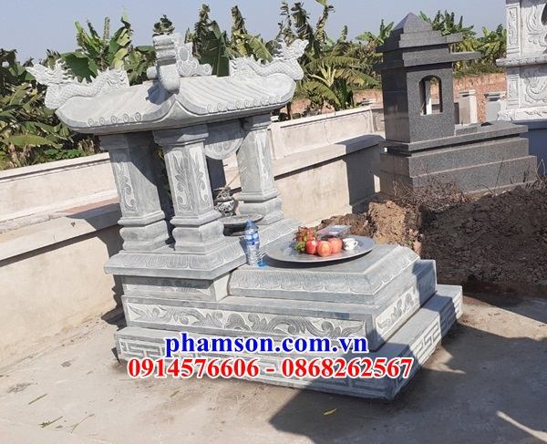 34 Mộ mồ mả một mái bằng đá ninh bình cất giữ để đựng hũ hộp tro hài cốt gia đình dòng họ ông bà bố mẹ đẹp bán tại Tây Ninh