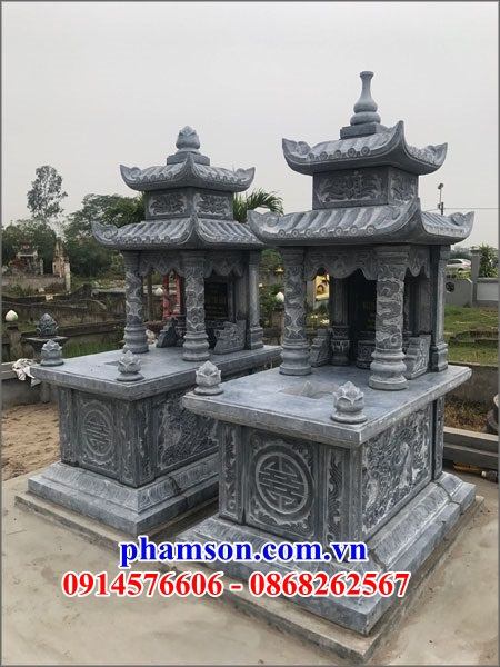 35 Mộ mồ mả đá thanh hóa hai mái gia đình ông bà bố mẹ dòng họ đẹp bán tại Hà Tĩnh