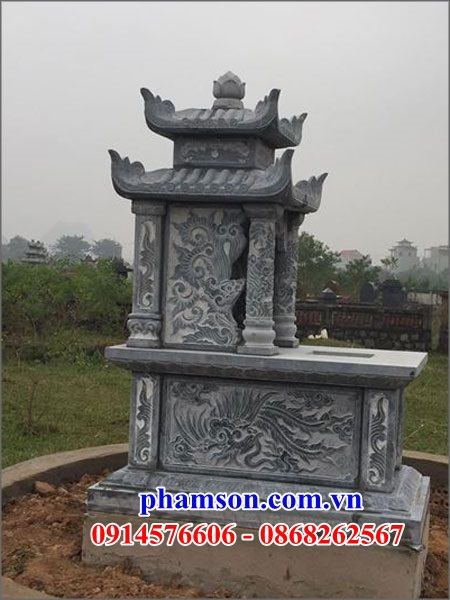 35 Mộ mồ mả đá xanh hai mái gia đình ông bà bố mẹ dòng họ đẹp bán tại Hà Tĩnh