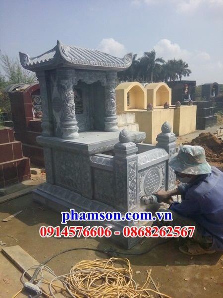35 Mộ mồ mả một mái bằng đá ninh bình cất giữ để đựng hũ hộp tro hài cốt gia đình dòng họ ông bà bố mẹ ba má đẹp bán tại Đồng Nai