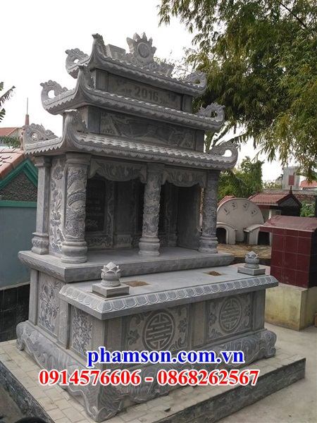 37 Mẫu mộ mồ mả đá đôi hai ba ngôi liền nhau cất giữ để đựng hũ hộp tro hài cốt gia đình dòng họ ông bà bố mẹ ba má đẹp bán tại Phú Yên