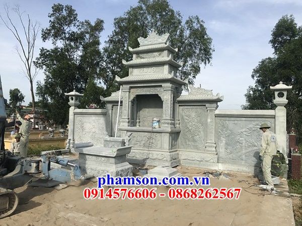 38 Lăng thờ chung khu lăng mộ bằng đá xanh rêu thiết kế theo phong thủy tại Phú Yên