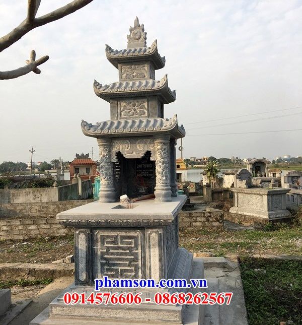 38 Mộ mồ mả cất giữ để hũ hộp đựng tro hài cốt gia đình ông bà bố mẹ má ba mái bằng đá tự nhiên nguyên khối đẹp bán tại Bình Phước